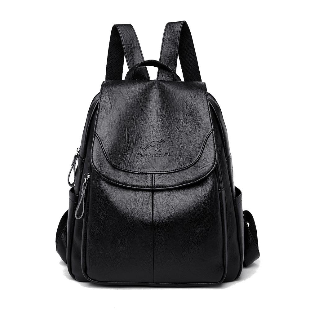 Summer 2023 Retro Women's Soft Leather Bag - Minimalist, Casual, Large Capacity for Middle-Aged Moms