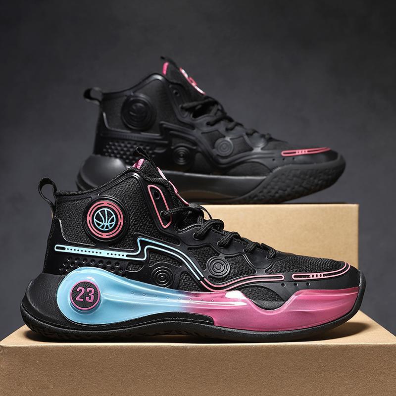 Luminous Basketball Shoes Phantom Actual Combat Men's Shoes Breathable Teenagers Zhongbang Sports Shoes Running Trend Dad Shoes Children