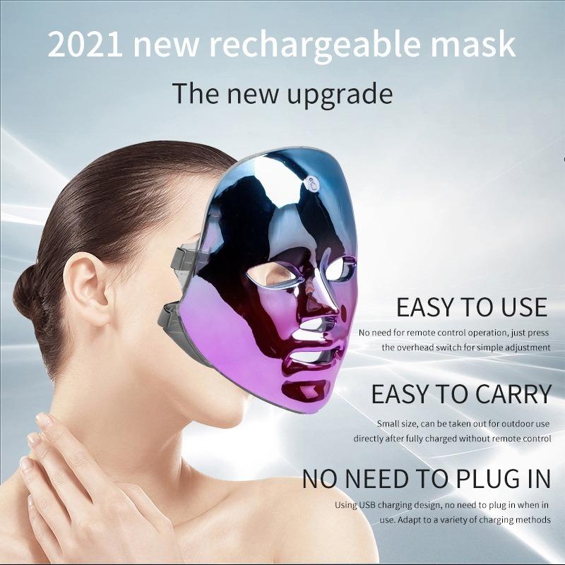 7-Color LED Facial Mask USB Rechargeable Portable Skin Care Beauty Device