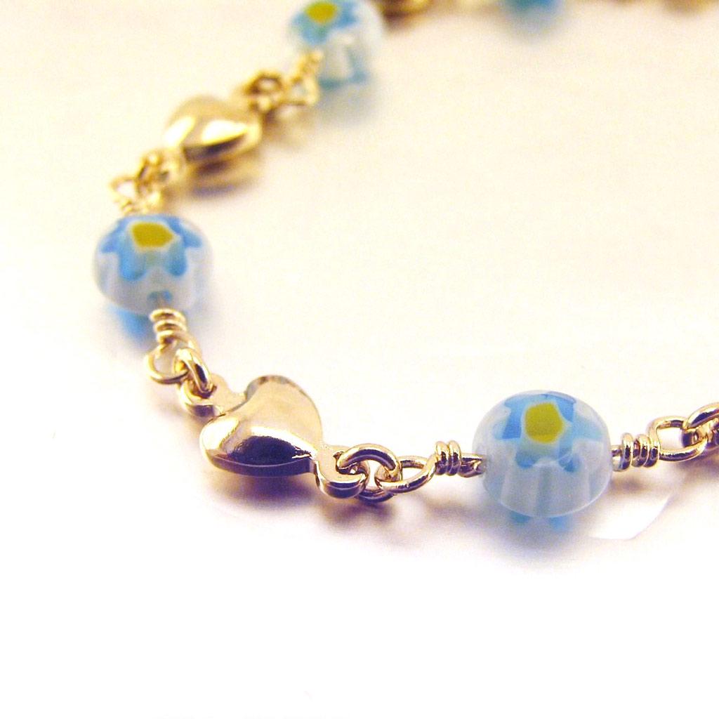 Les Trésors De Lily [E9825] - Bracelet Plaqué Or 'Mélodie d'Amour' Bleu