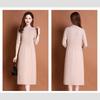 Solid-color Sweater Dress for Women's Autumn and Winter Casual Half Turtleneck Sweater A-line Dress
