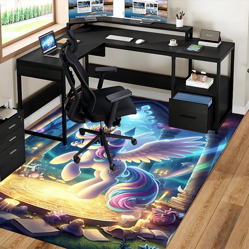 1pc My Little Pony Princess Celestia Office Chair Mat - Anime Cartoon Design, Non-Slip Carpet for Home Decor, Suitable for All Seasons.H026