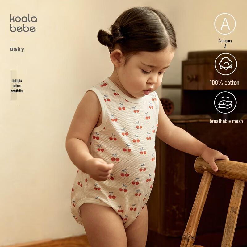 Koala Bibi Infant Cool Mesh Fruit Grid Sleeveless Romper