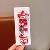 Red Plush Animal Hair Clip Set for Girls – Cute and Girly Accessories