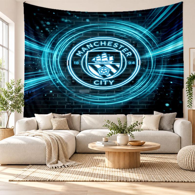 Manchester City Wandteppich, Weiches Stoff Wandbehang, Dekorative Kulisse Für Schlafzimmer Heim Wandkunst