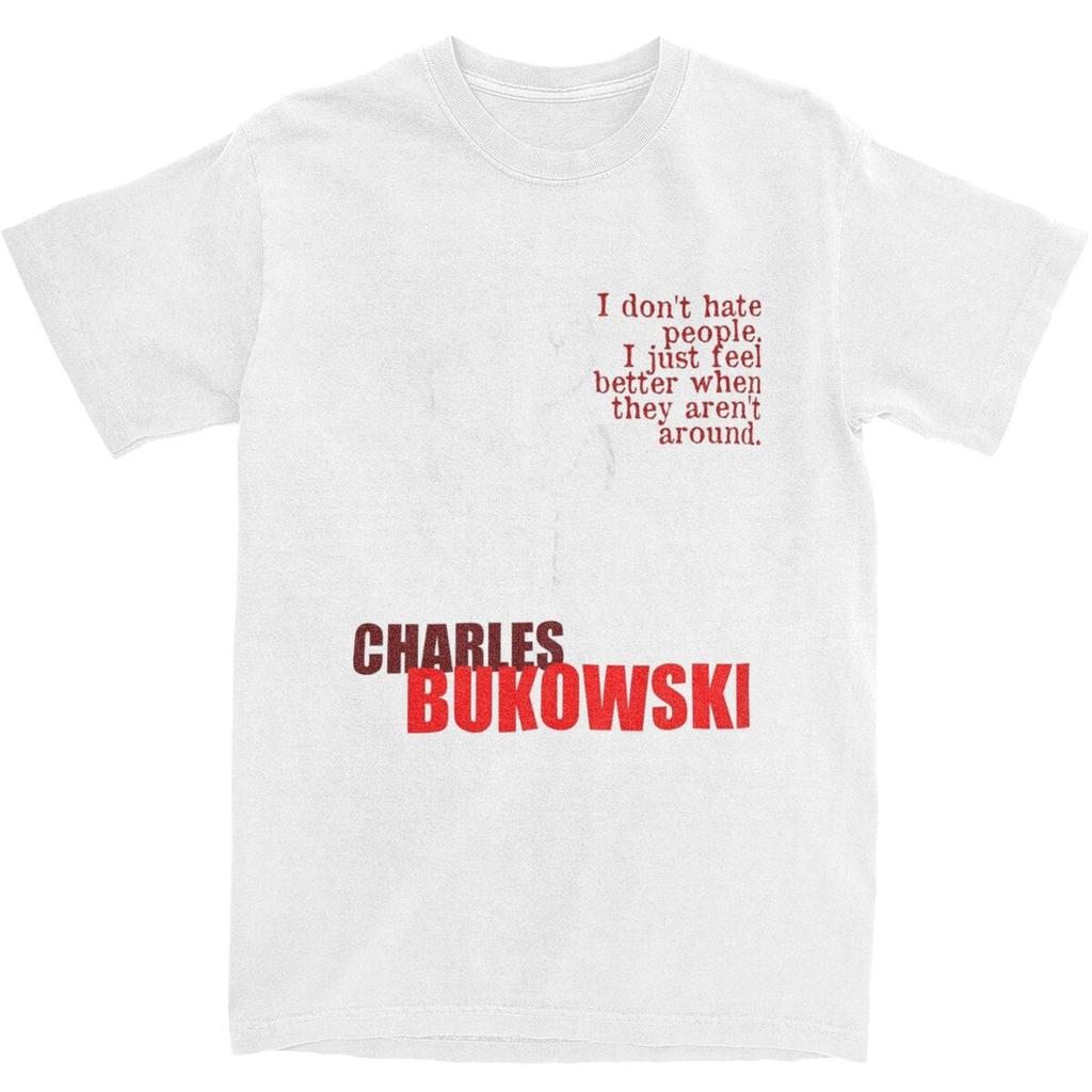 Famous Poet Poet Author Charles Bukowski T Shirt Summer Awesome T-Shirts Cotton Hip Hop Tee Shirt For Men Short-Sleeved Tees