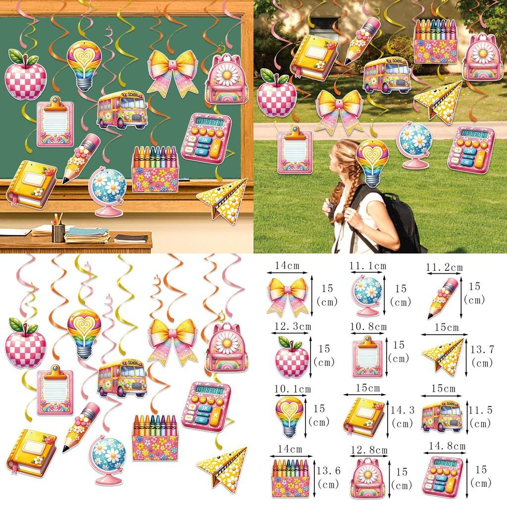 Back Backpack Book To School Theme Spiral Hanging Pendant Classroom Props Decor