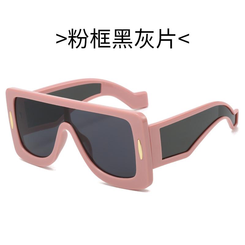 Square Large Frame Sunglasses Futuristic Tech Colorful Cycling Glasses One-piece Sunglasses