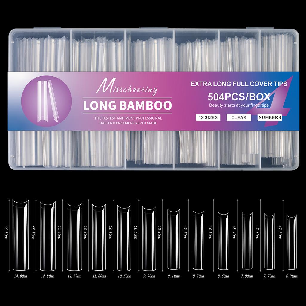 504pcs 2XL Soft Gel Nail Tips Super Long Ballerina Nails Press On Nail Full Cover Nail Art Capsule Fake Tips Extension Tools