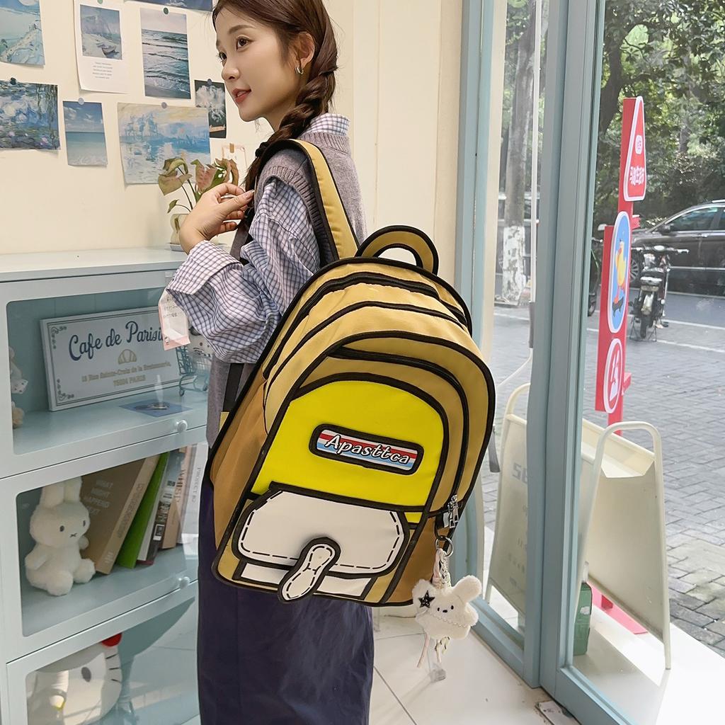 Schoolbag new two-dimensional male and female student bag three-dimensional comic high-value versatile travel backpack for primary and secondary
