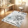 Celestial Cat Theme Soft Crystal Velvet Rug Custom Name & Text Print Non Slip Floor Rug for Bedroom Living Room