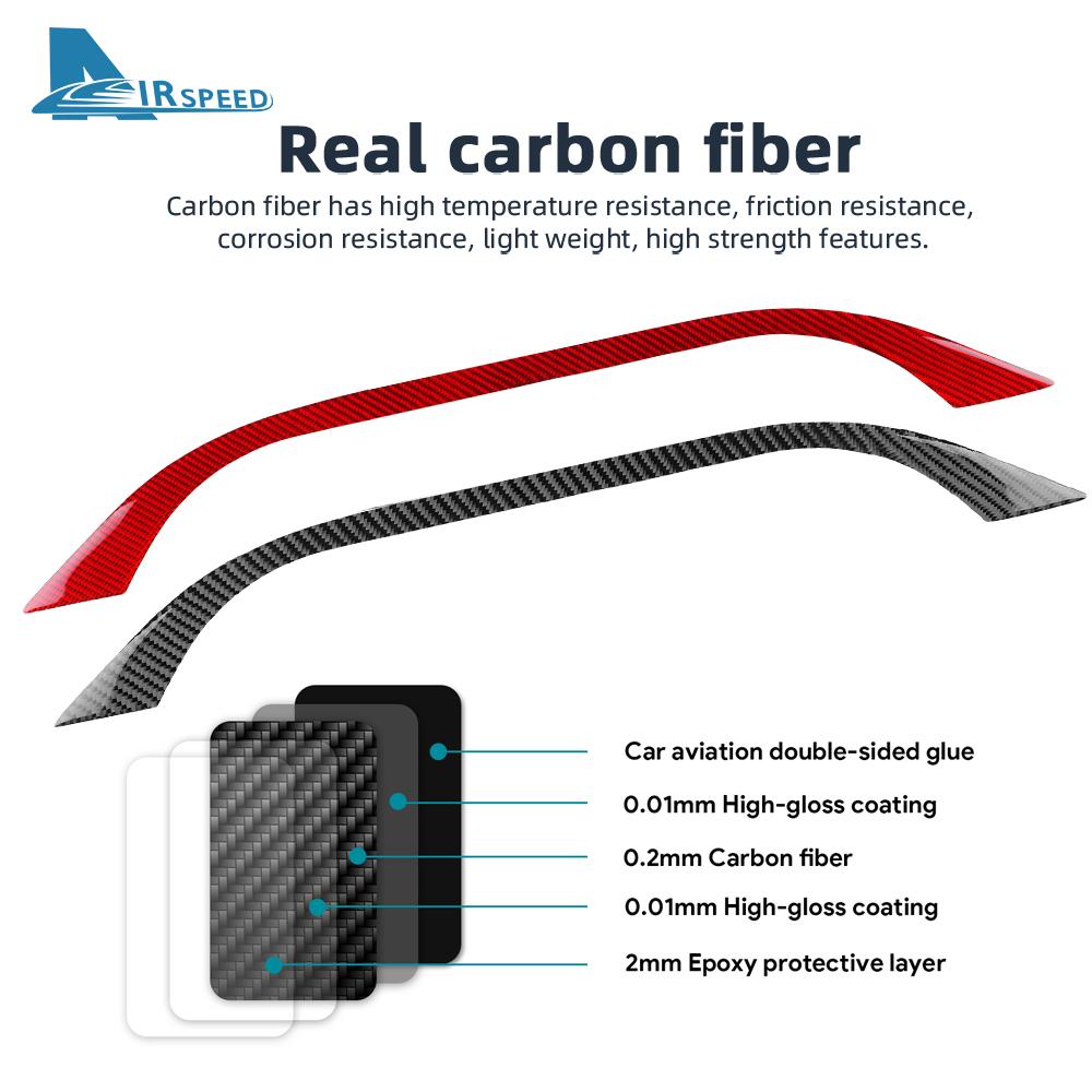Real Soft Carbon Fiber For Toyota Prius 2016 2017 2018 2019 2020 2021 2022 LHD RHD Car Strip Above Instrument Panel Accessories