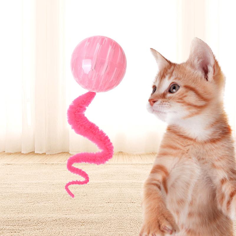 Palle Giocattolo per Animali Domestici, Bruchi Saltanti per Gatti, Impossibili da Mordere, Palle da Lancio Interattive e Resistenti in Gomma, Palle con Fori e Palle Saltanti