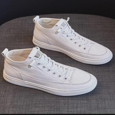 Women's High-Top Flat Shoes, Genuine Leather Cowhide, New 2025 Spring/Autumn Styles, Versatile Casual White Shoes