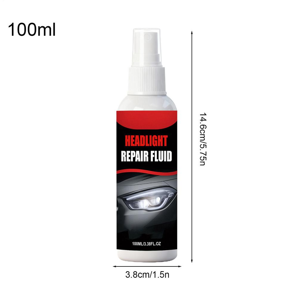 Headlight Repair Fluid 100ml Refurbishing Spray Headlight Lens Cleaner for Car SUV Truck Yellowing Oxidation Stain Removal