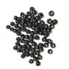 6mm Black Imitation Obsidian & Agate Glass Beads, Large Hole, Round Loose Beads for DIY Jewelry