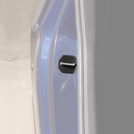 For 2015-2025 Ford Mustang Carbon Car Door Lock Striker Buckle Cover Decor Trim