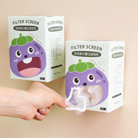 100Pcs Disposable Sink Filter Mesh Sewer Garbage Filter Bathroom Drain Hair Anti-blocking Net Universal Elastic Food Residue Catcher Bags