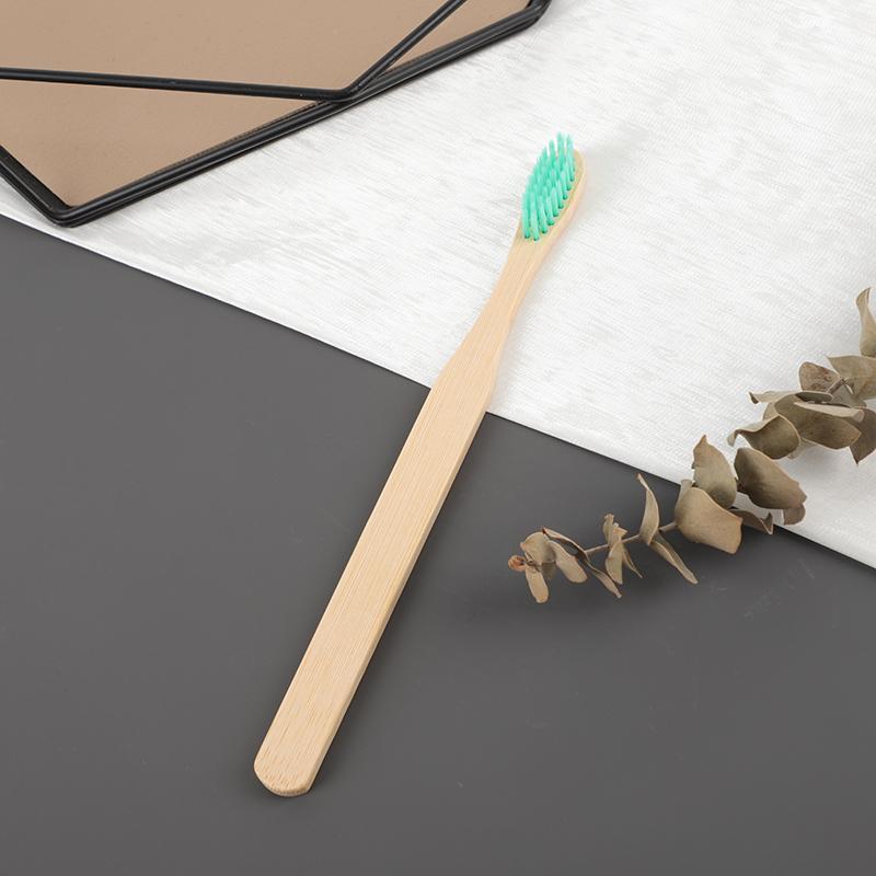 Ready Stock Fast Shipping Eco Natural Organic Biodegradable Square Handle Soft Bristles Custom Logo Bamboo Toothbrush
