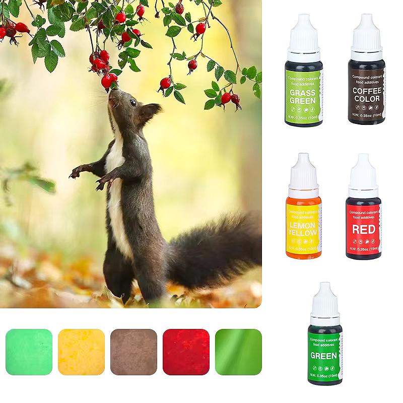 5pcs of Water Oil Dual-use Pigments Suitable for Various Hand Dyeing Purposes Plasticine Handmade Soap Baking Cream Coloring Etc