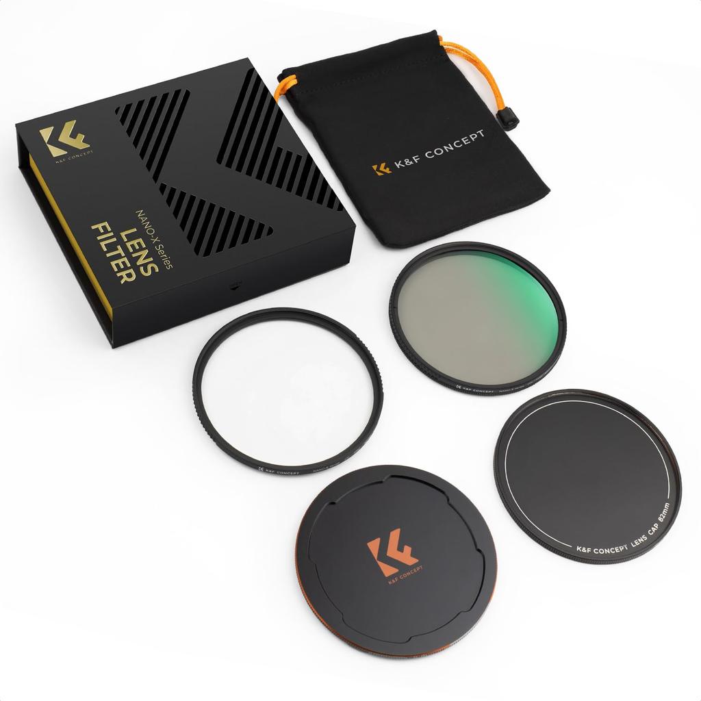 CONCEPT 82mm PL Filter Lens Protection Filter Lens Cap Optical Glass HD Super High Contrast and Reflection Lens Protection with Nano and Includes