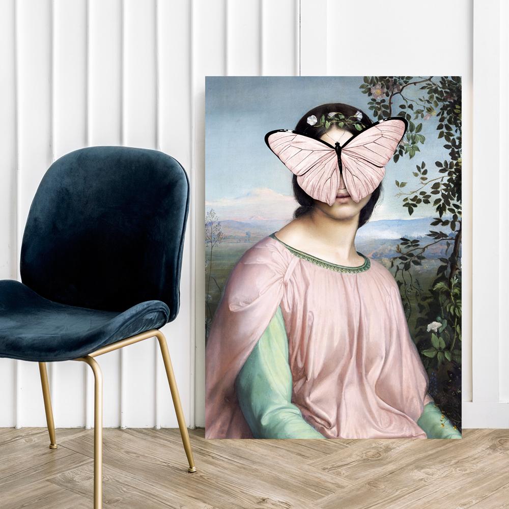 Obraz na płótnie portret motyl pop art