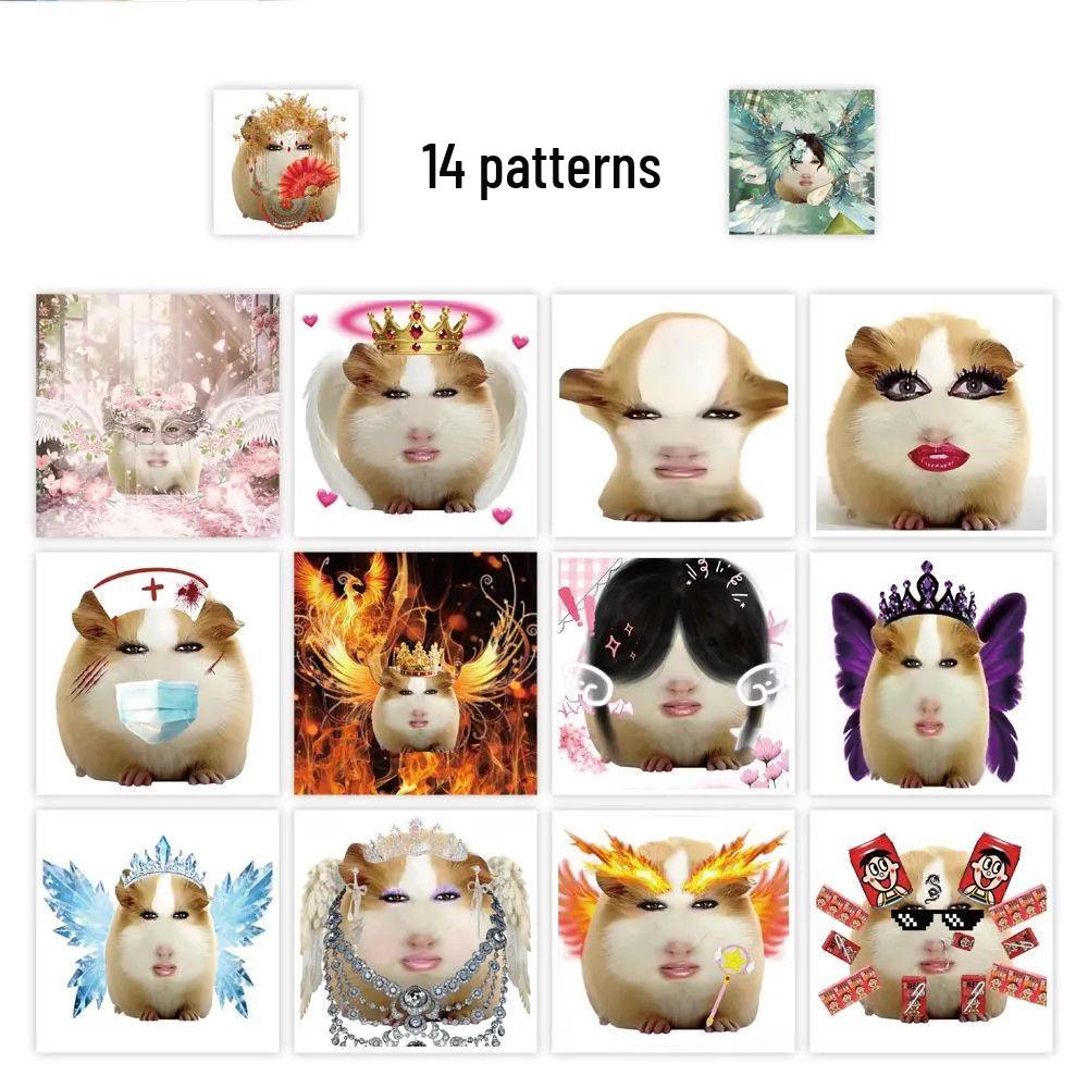 2000 Trendy Pig Girl Curly Avatar Stickers - Fairy, Abstract, and Fun Emojis for Students