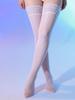 1 Pair Solid Color Peacock Lace Thigh High Socks, Women'S Anti-Slip Long Stockings, Silicone Band Non-Slipping, Reinforced Lace