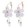 Korean Acrylic Zircon Tassel & Sunflower Stud Earrings Set
