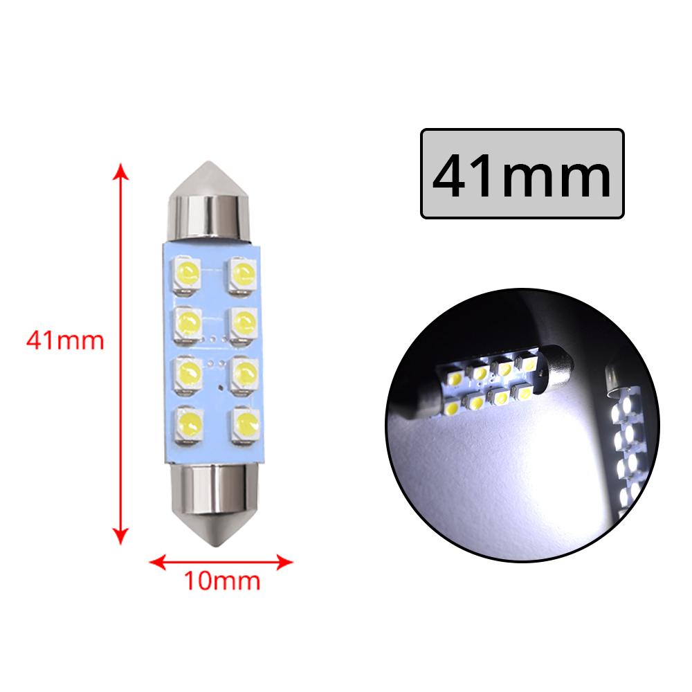 2pcs Interior Reading Light T10 31mm 39mm 41mm DC12V White 8SMD Door Dual Pointed Tail Trunk Lamp Dome Cars Waterproof Fog
