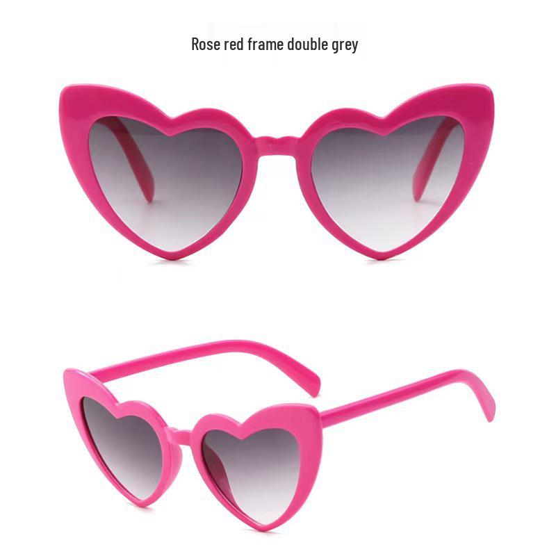 2025 Cross-Border Love UV400 Peach Heart Sunglasses - Glitter Crystal Sun Protection for Women