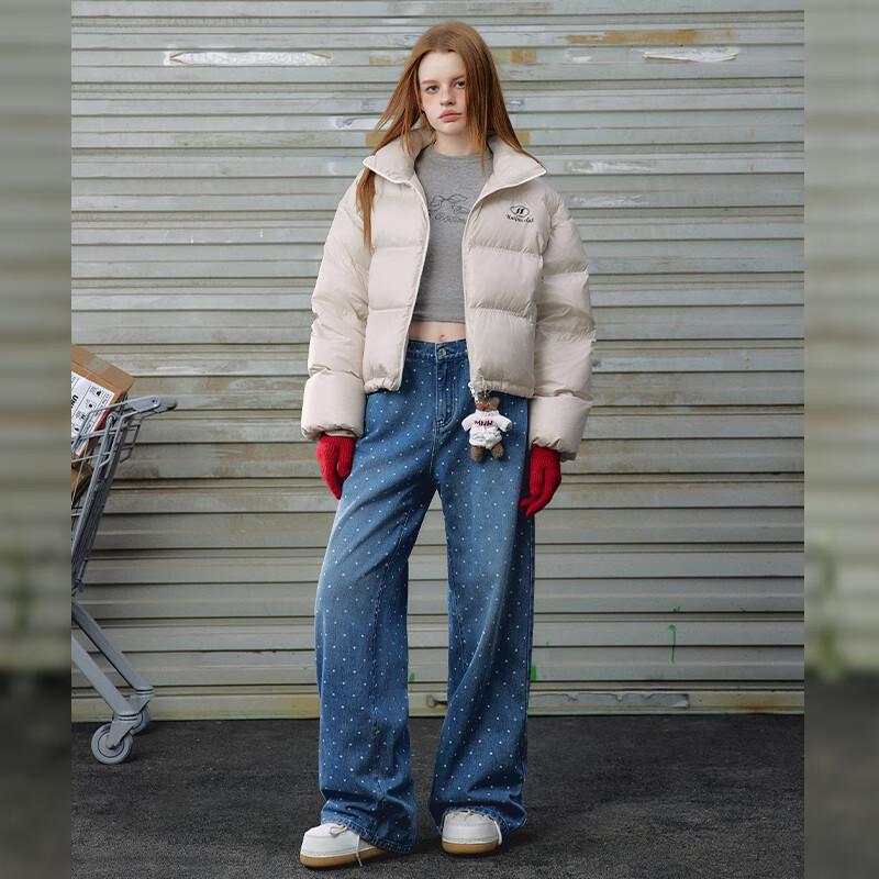 UNIFREE Women's Stand-Collar Short Puffer Down Jacket