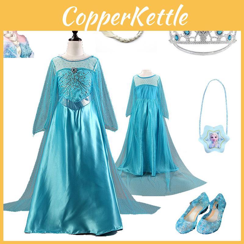 Elegant Long Sleeve Tutu Dress For Kids Girls Frozen Snow Queen Elsa Costume
