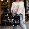 Dark Moth Print Canvas Tote Bag Casual Daily Handbag Lightweight Large Capacity Shopping Shoulder Bag