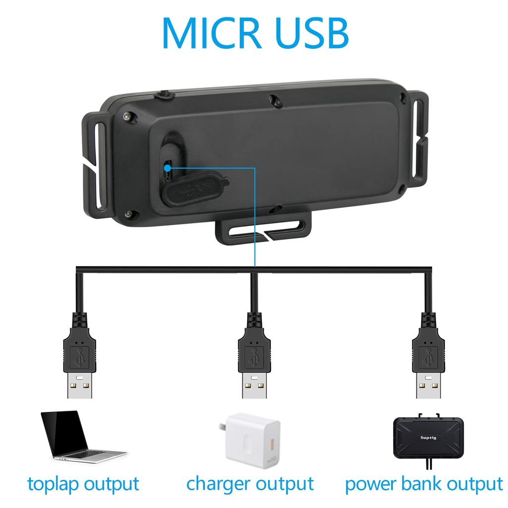 Suptig LED Running Chest Night Running Warning 300 USB 1260mAh Rechargeable Compatible with GoPro and Other Action Cameras Light, Light, Light,