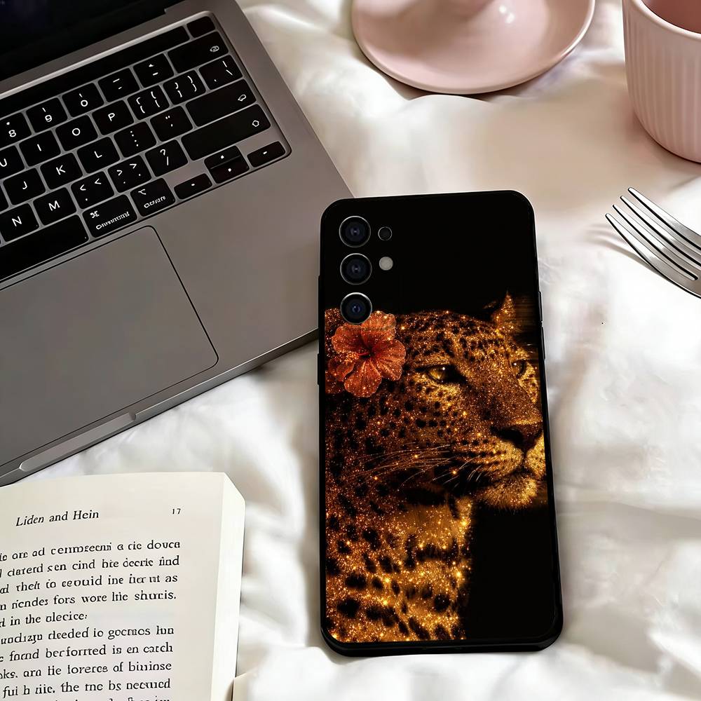 Leopard Print-s Phone Case Black Silicone Soft For Samsung S25,S24,S21,S22,S23,S30,Ultra,S20,Plus,Fe,Lite
