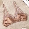 Thin Silk Sponge Bra Plus Size Wired Seamless Underwear Lace Breathable Brassiere