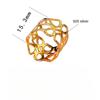 S925 Silver Hollow Electroplated Gold European and American Exaggerated Fashion Ring