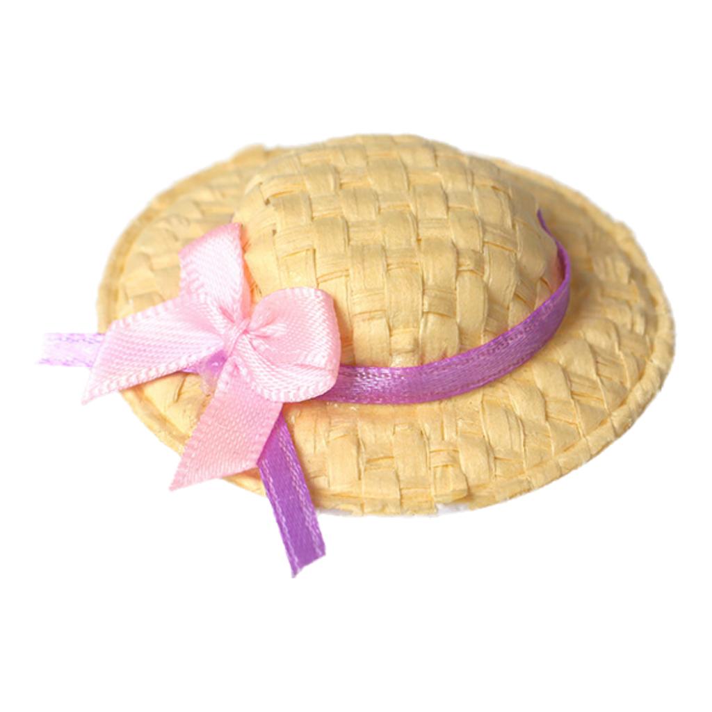 1 Piece 1/12 1/8 Doll Accessories New Doll House Miniature Doll Handmade Straw Hat Sun Cap DIY Decoration