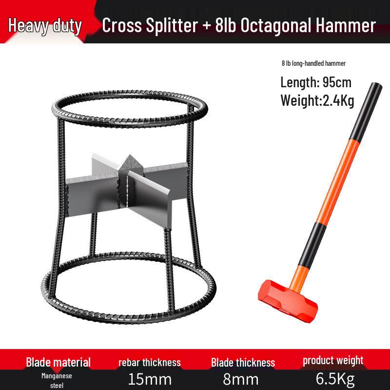 

Сільський ручний та електричний дровокол: Хрестоподібна рама для розколювання дров для дому та вулиці.