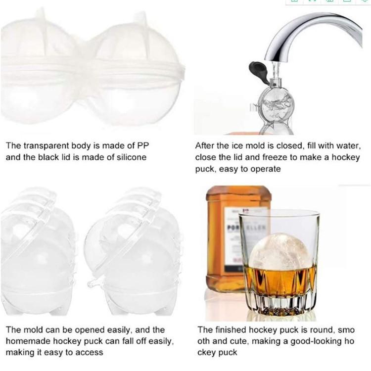 Silicone Round Ice Hockey Mold 4 Ice Cube Whisky Ice Box Four-hole Ice Cube Single Hole Diy Round Suit