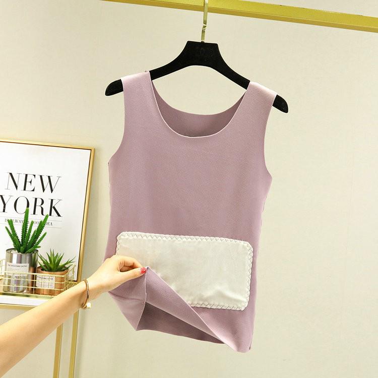Women's Seamless Thermal Vest: Upgraded Velvet Belly Protection for Autumn and Winter