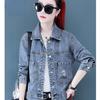 Vintage Crops Trendy Turn Down Collar Jackets Women Basic Solid Outwear Half Sleeve Denim Jacket Women