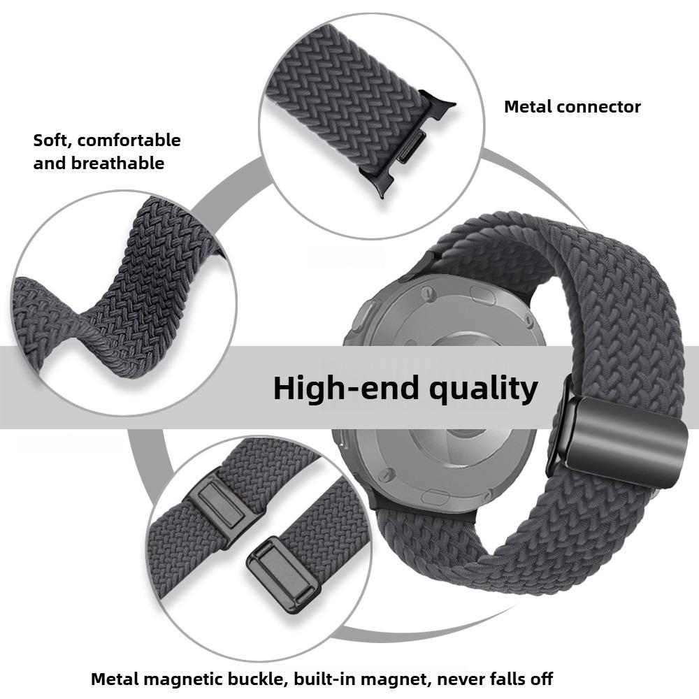 Wrist Strap for Samsung Galaxy Watch8 44mm/40mm/Watch8 Classic 46mm Magnetic Clasp Woven Nylon Watch Band