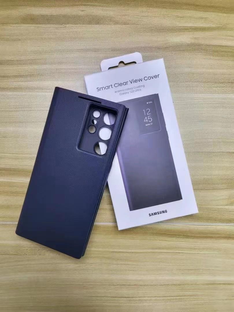 

Официальный кожаный чехол для Samsung S22 (Нет откидного окна) для модели S22 Ultra S22 Ultra (No Chip) синий