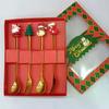 1/2/4/6PCS Stainless Steel Spoon Christmas Dessert Spoon Cake Fork Cartoon Christmas Tree Elk Spoon Fork Christmas Gift Box
