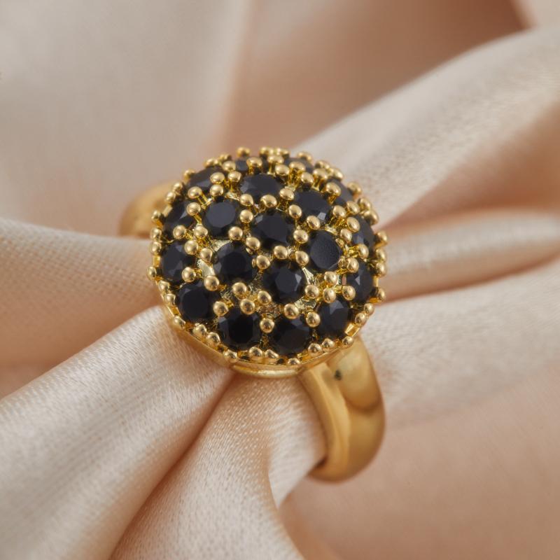 1Pc Cute Female White Black Zircon Stone Gold Color Wedding Jewelry Promise Engagement Rings For Women