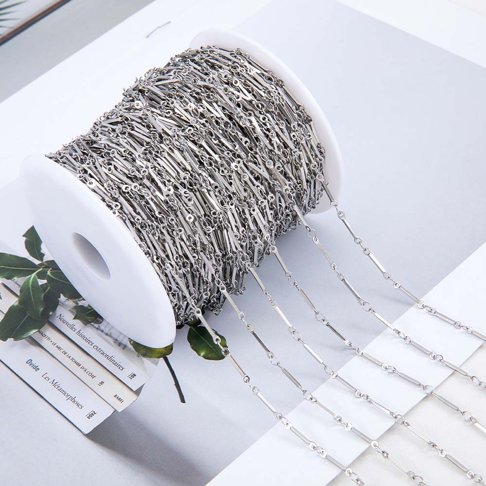 No Fade 1meter Stainless Steel Spiral Twist Stick Link Chain Wave Metal Chain for DIY Necklaces Bracelet Jewelry Making Findings