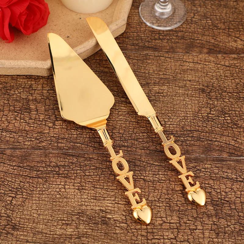 2Pcs Wedding Cake Knife and Shovel Pizza Bread Knife Wedding Supplies Cake Knife Triangle Bread Shovel Baking Tools