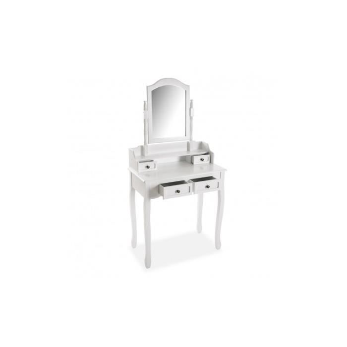Classic Venus Dressing Table - VERSA - 146 X 40 X 75 Cm - Wood and Glass - White